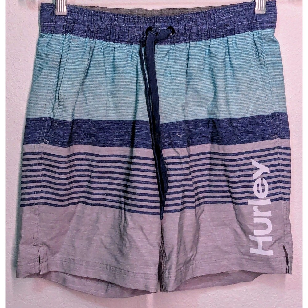 Hurley Men’s Size S Small (26x7) Swim Shorts Swim Trunks Blue Gray Athletic (70)